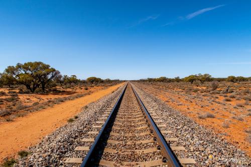 Railway in the desert of Australia